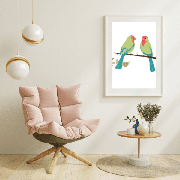 Lovebirds on a Branch – Digital Downloadable Wall Art